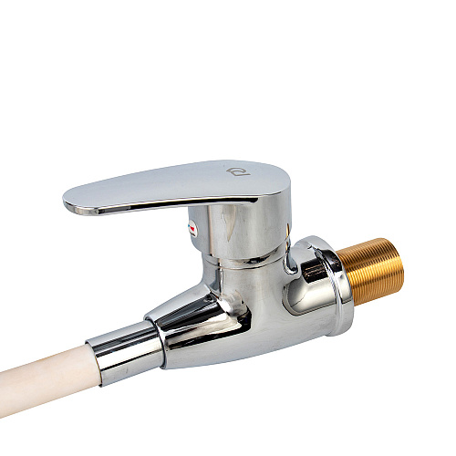 Смеситель ROEGEN RG014W для кухни, 40 мм, на гайке, с боковой металлической ручкой, с гибким белым