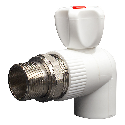 Кран шаровой PP-R для радиатора угловой DN 20х1/2" СТМ ПЛАСТ