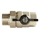 Кран шаровой для воды 1" с накидной гайкой бабочка,  никель,  ONDO_4