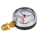 Термо-манометр радиального подключения 1/4"c переходником на 1/2'',  измерение до 6 бар,  до +120°С_2