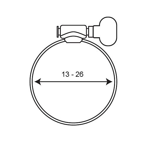 Хомут стальной винтовой с барашком 1" (13-26мм) 9мм СТМ