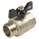 Кран шаровой для воды 1" г/ш бабочка,  никель,  ONDO