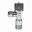 Кран шаровой угл. 1/2"х3/8" ш/ш с цангой и отражат. бабочка,  хромированный СТМ_4