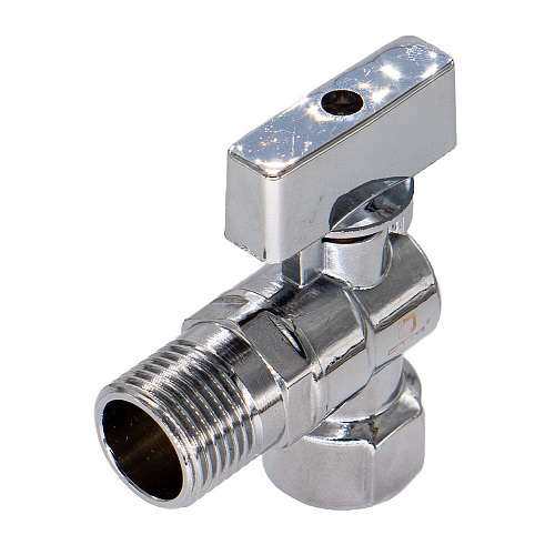 Кран шаровой для бытовых приборов угл. 1/2"х1/2" г/ш удлин.резьба с отражат. бабочка, хромированный СТМ Кран шаровой для бытовых приборов угл. 1/2"х1/2" г/ш удлин.резьба с отражат. бабочка, хромированный СТМ
