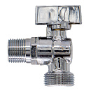 Кран шаровой для бытовых приборов угл. 1/2"х3/4" ш/ш с обратным клапаном и отражат. бабочка,  хромированный СТМ_3