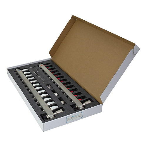 Коллекторная группа ONDO нерж сталь 12 вых. в сборе с автоматическим воздухоотводчиком, расходомера Коллекторная группа ONDO нерж сталь 12 вых. в сборе с автоматическим воздухоотводчиком, расходомера