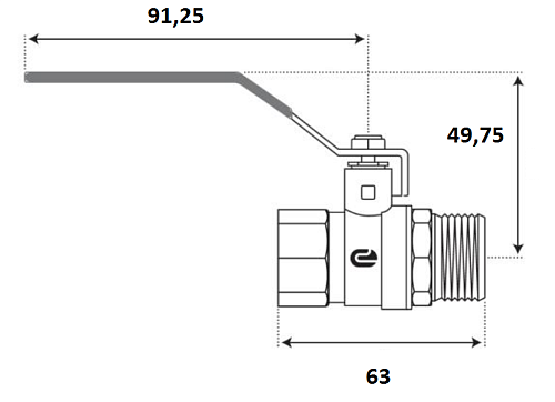 Кран шаровой для воды 3/4" г/ш рычаг, никель, ONDO Кран шаровой для воды 3/4" г/ш рычаг, никель, ONDO