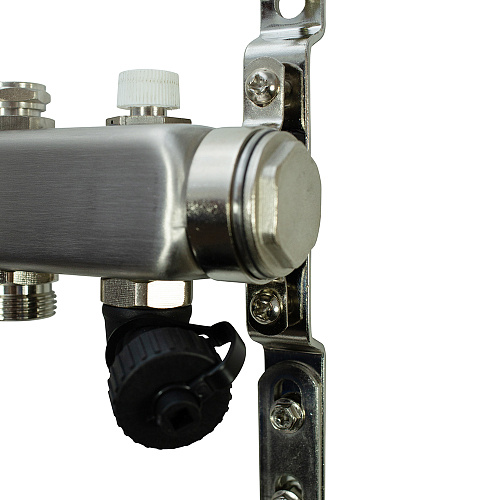 Коллекторная группа ONDO нерж сталь 10 вых. в сборе с термостатическими и запорными клапанами Коллекторная группа ONDO нерж сталь 10 вых. в сборе с термостатическими и запорными клапанами