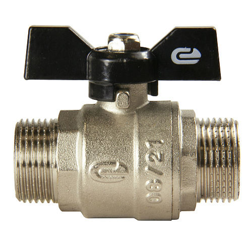 Кран шаровой для воды 1/2" ш/ш бабочка, никель, ONDO