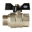 Кран шаровой для воды 3/4" г/ш бабочка,  никель,  ONDO_2