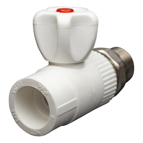 Кран шаровой PP-R для радиатора прямой DN 20х1/2" СТМ ПЛАСТ