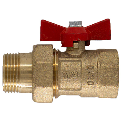 Кран шаровой для воды 1/2" с накидной гайкой бабочка ГАЛЛОП 132