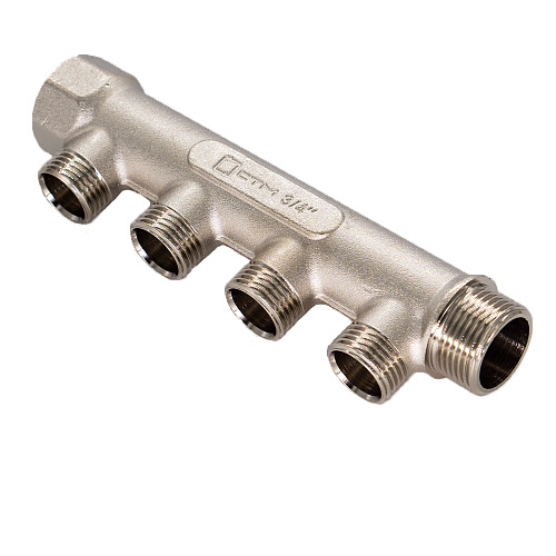 Коллектор 4 выхода (наружная резьба) 3/4"х1/2" СТМ Коллектор 4 выхода (наружная резьба) 3/4"х1/2" СТМ