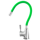 Смеситель FLOE FK234-DG для кухни,  40 мм,  на гайке, с бок.штыревой ручкой, с гибким салатовым изливом_1