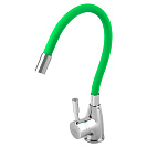 Смеситель FLOE FK234-DG для кухни,  40 мм,  на гайке, с бок.штыревой ручкой, с гибким салатовым изливом