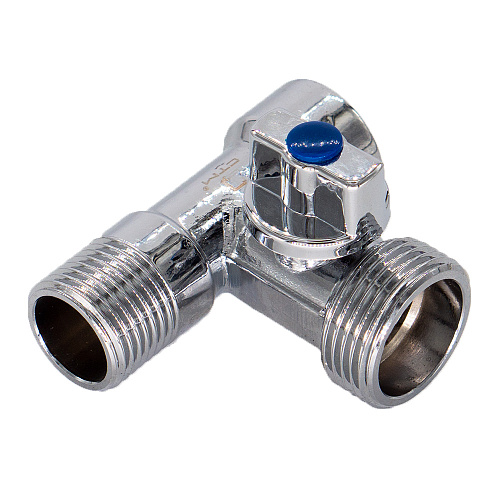 Кран шаровой для бытовых приборов 1/2"x3/4"x1/2" г/ш/ш  бабочка, хромированный СТМ