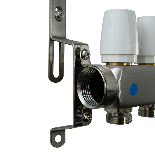 Коллекторная группа ONDO нерж сталь 12 вых. в сборе  с термостатическими и запорными клапанами Коллекторная группа ONDO нерж сталь 12 вых. в сборе  с термостатическими и запорными клапанами