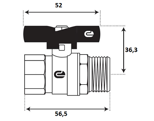 Кран шаровой для воды 1/2" г/ш бабочка, никель, ONDO Кран шаровой для воды 1/2" г/ш бабочка, никель, ONDO
