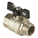 Кран шаровой для воды 3/4" г/ш бабочка,  никель,  ONDO_1