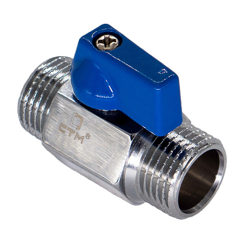 Кран шаровой мини для воды 1/2" ш/ш флажок, хромированный СТМ