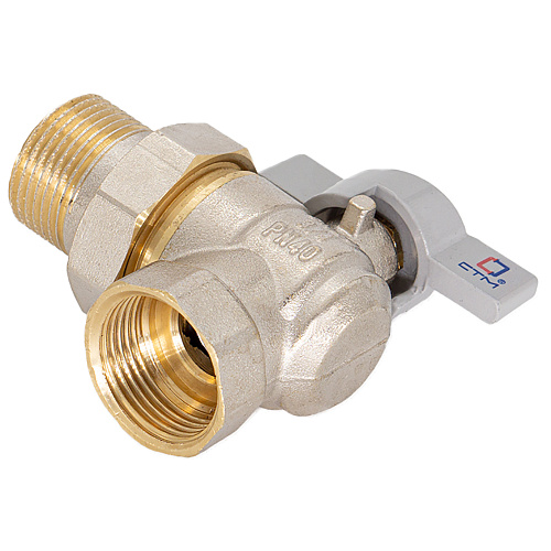 Кран шаровой для воды 1/2" с накидной гайкой угловой бабочка, СТМ СТАНДАРТ Кран шаровой для воды 1/2" с накидной гайкой угловой бабочка, СТМ СТАНДАРТ