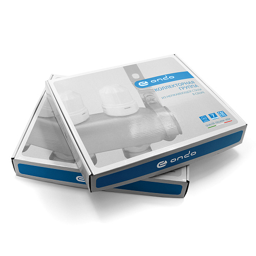 Коллекторная группа ONDO нерж сталь 4 вых. в сборе с расходомерами и термостатическими клапанами без сливных кранов и воздухоотводчиков Коллекторная группа ONDO нерж сталь 4 вых. в сборе с расходомерами и термостатическими клапанами без сливных кранов и воздухоотводчиков