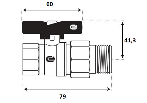 Кран шаровой для воды 3/4" с накидной гайкой бабочка, никель, ONDO Кран шаровой для воды 3/4" с накидной гайкой бабочка, никель, ONDO