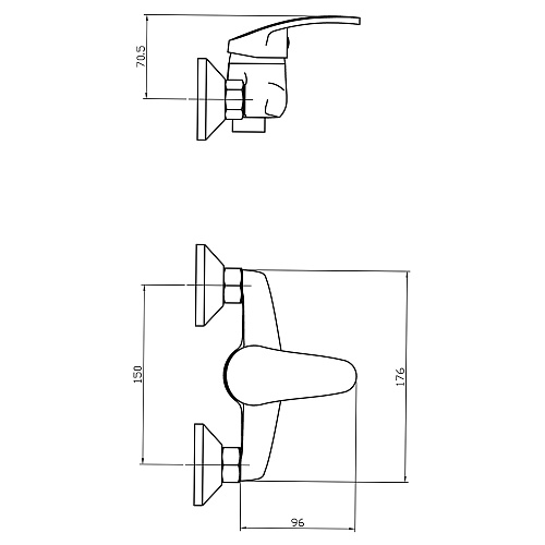 Смеситель ROEGEN RC210A для душа, 40 мм