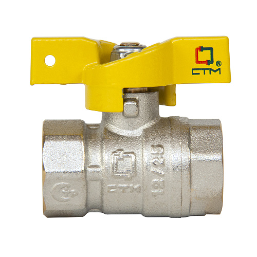 Кран шаровой для газа 1/2" г/г бабочка CTM ГАЗ