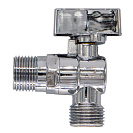 Кран шаровой для бытовых приборов угл. 1/2"х1/2" ш/ш с отражат. бабочка,  хромированный СТМ_3