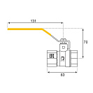 Кран шаровой для газа 1-1/2" г/г рычаг CTM ГАЗ_4