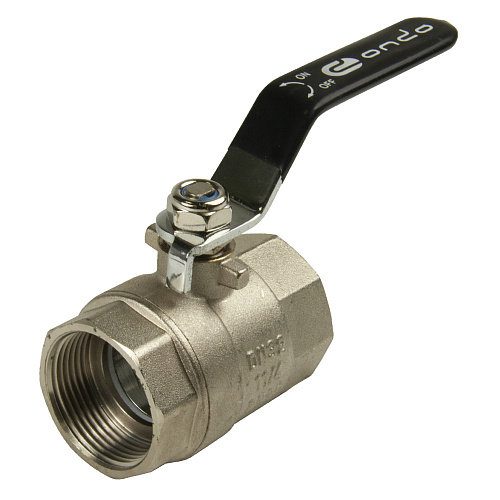 Кран шаровой для воды 1-1/4" г/г рычаг, никель, ONDO