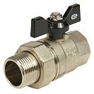 Кран шаровой для воды 1" с накидной гайкой бабочка,  никель,  ONDO