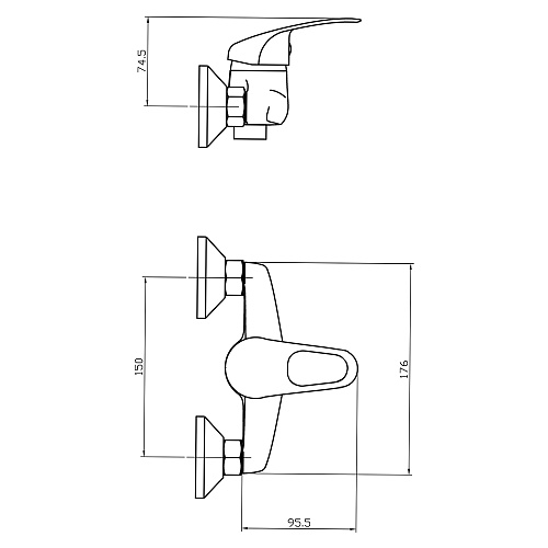Смеситель ROEGEN RB210A для душа, 40 мм
