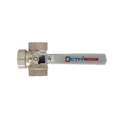 Кран шаровой для воды 1/2" трехходовой, тип T рычаг СTM СТАНДАРТ Кран шаровой для воды 1/2" трехходовой, тип T рычаг СTM СТАНДАРТ